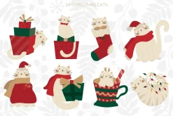 Meowy Christmas • cards & elements