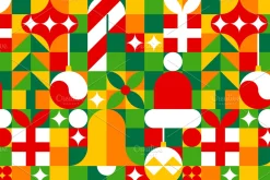 Merry Christmas seamless pattern.