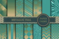 Metallic Teal digital paper