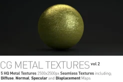 5 Metal Textures for CG Artists vol2