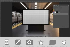 Metro Station Screen Mockup PSD
