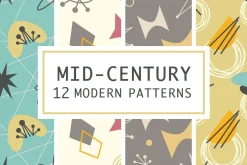 12 Mid Century 1950s Atomic Patterns