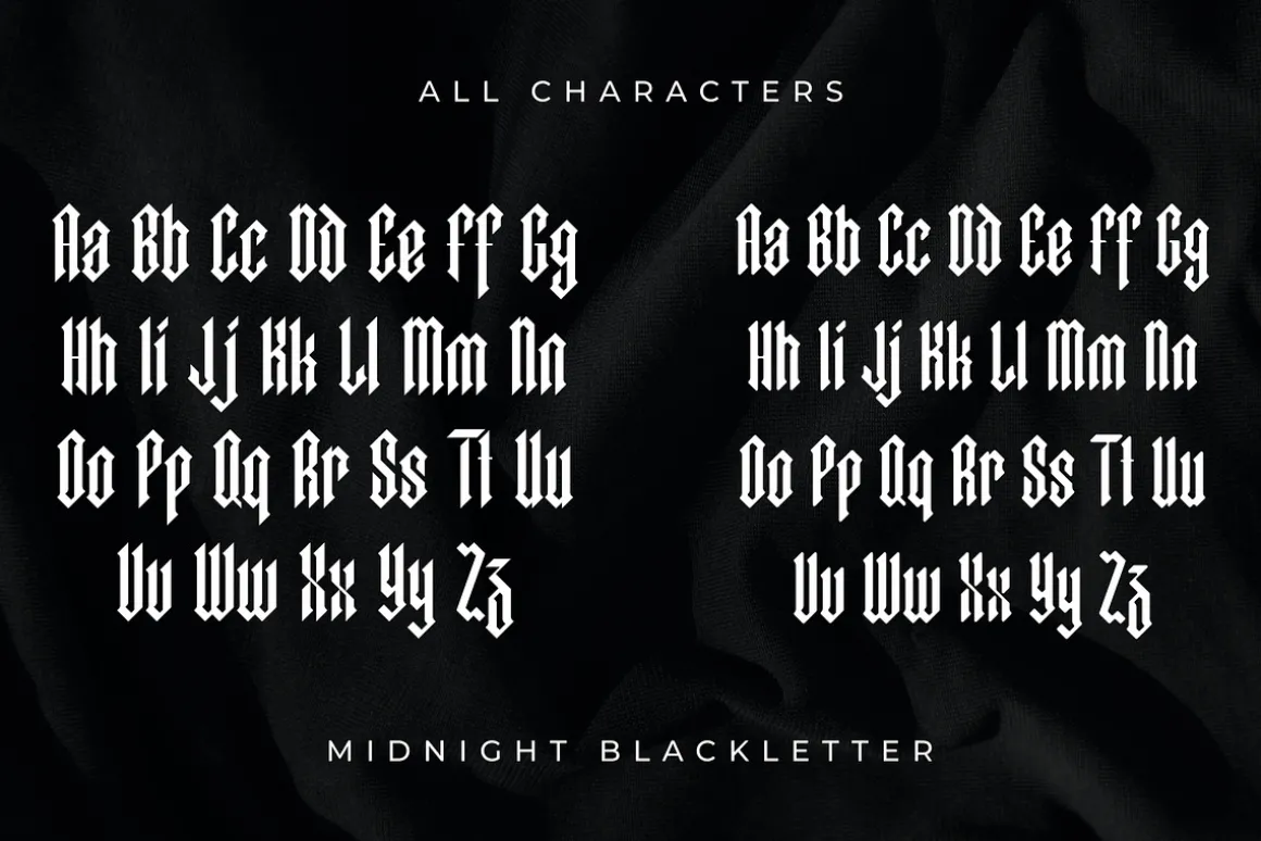 Midnight Blackletter Display Font