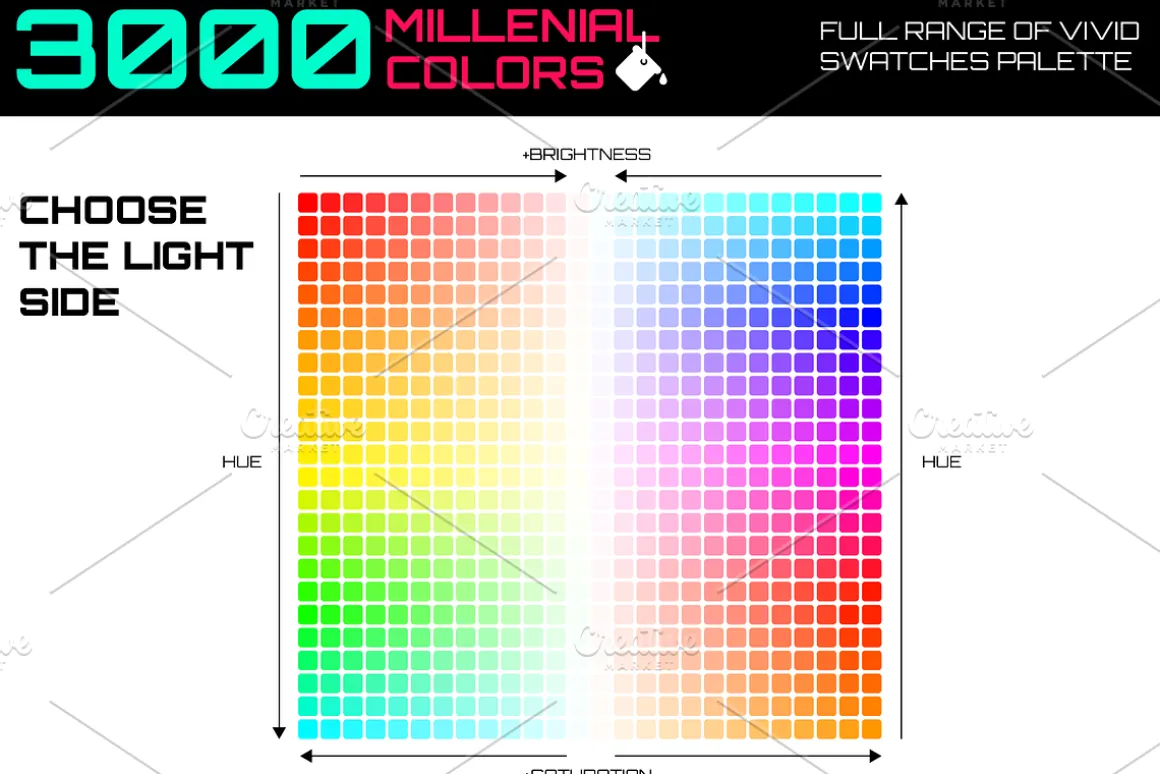 3000 millenial color swatches set