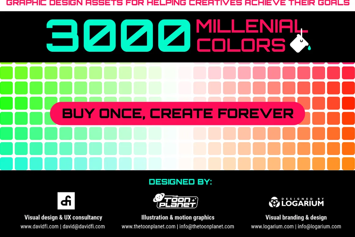 3000 millenial color swatches set
