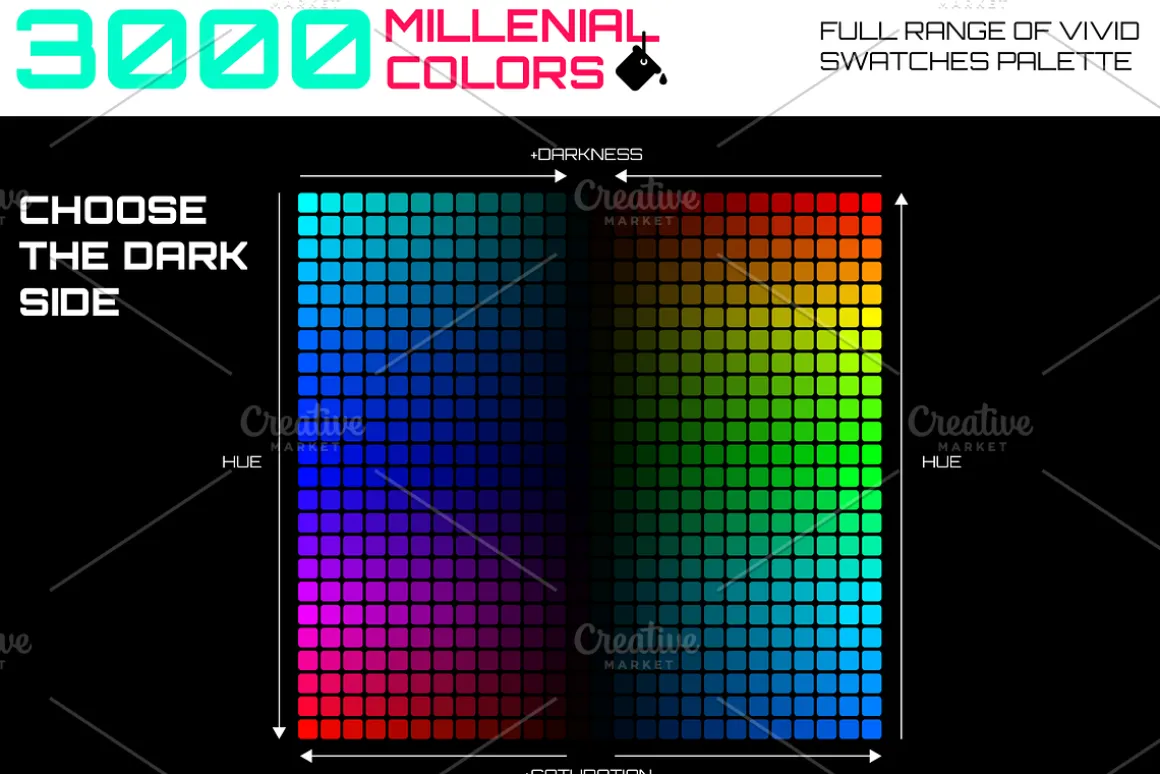 3000 millenial color swatches set