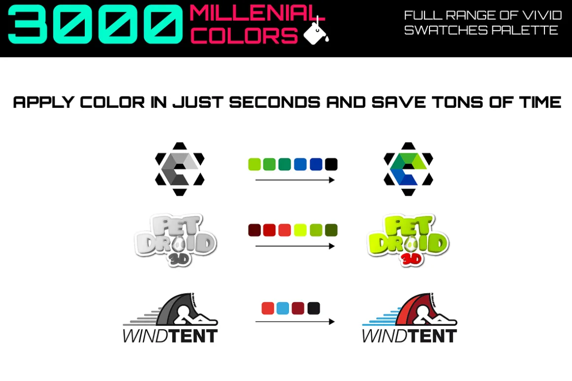 3000 millenial color swatches set