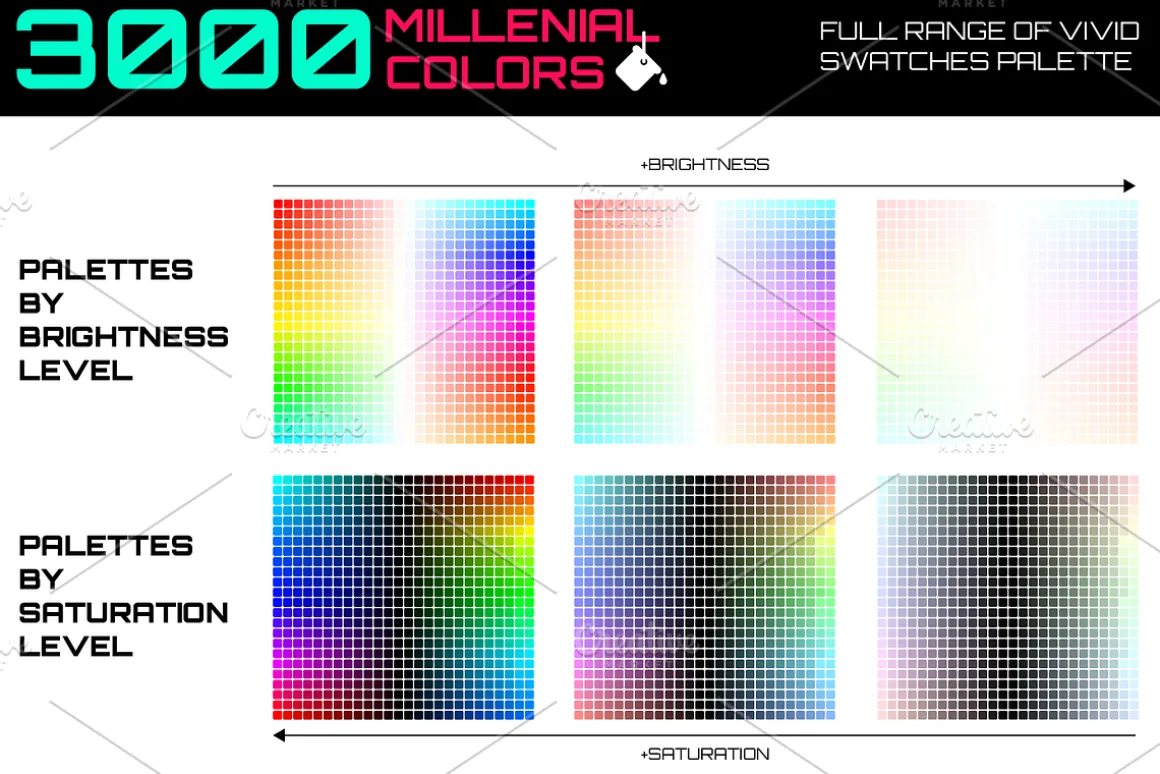 3000 millenial color swatches set