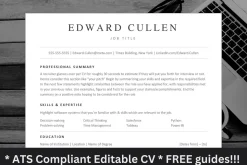Minimalist ATS system optimised cv