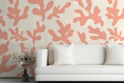 Minimalist Peach Wavy Coral Pattern