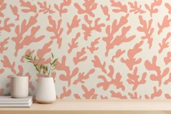 Minimalist Peach Wavy Coral Pattern