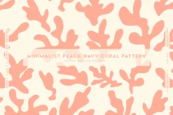 Minimalist Peach Wavy Coral Pattern