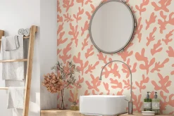 Minimalist Peach Wavy Coral Pattern