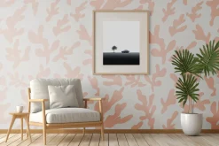 Minimalist Peach Wavy Coral Pattern