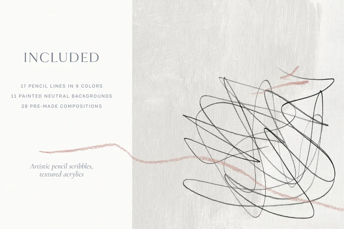 Minimalist Pencil Line & Backgrounds