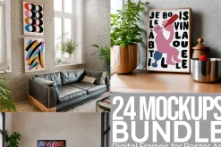 24 Minimalist Poster Mockup Bundle