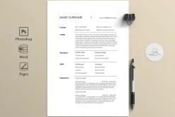 Minimal Resume Template Cover Letter