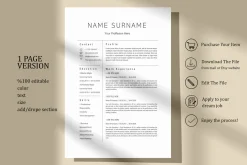 Minimal Resume Template Cover Letter