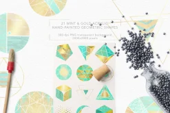 Mint & Gold Geometry Collection