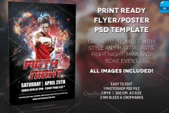 MMA Boxer Poster Print Template