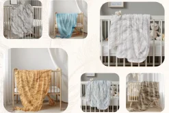 Mockup Blanket on Wooden Baby Cradle
