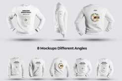 8 Mockups Mens 3D Sweatshirt