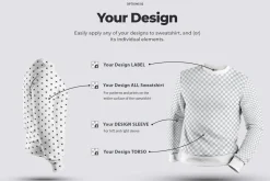 8 Mockups Mens 3D Sweatshirt