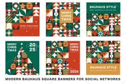 Modern Christmas Mosaic Design Set