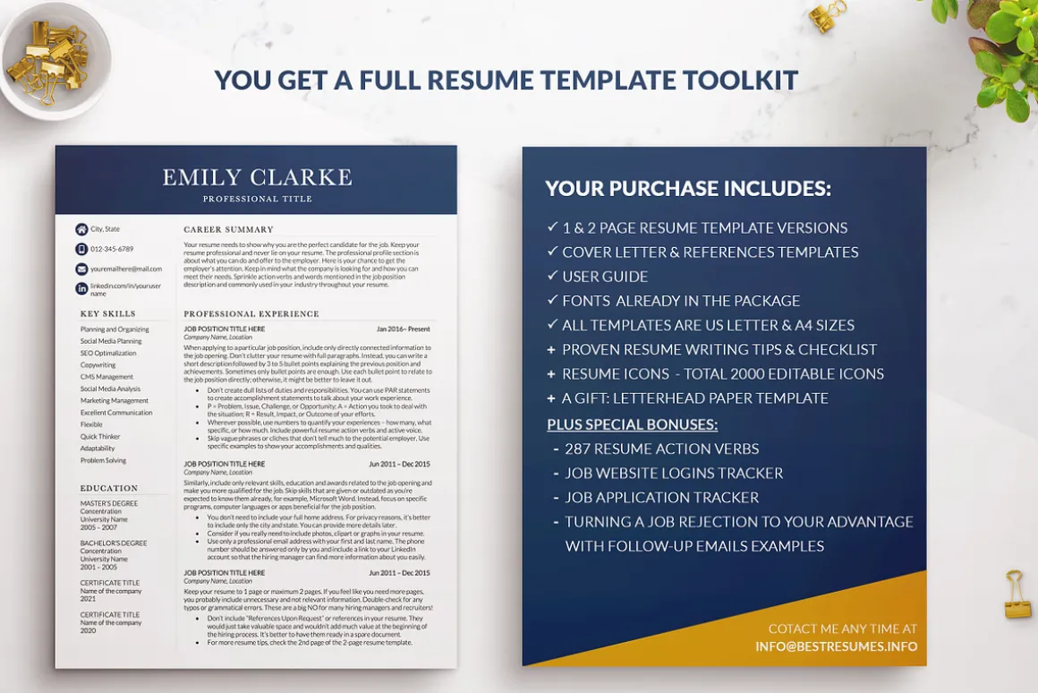 Modern Executive Resume CV Template