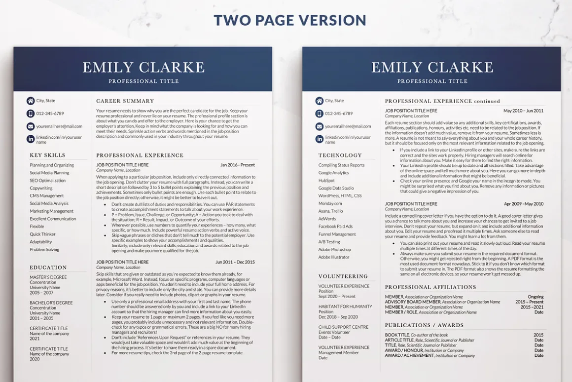 Modern Executive Resume CV Template