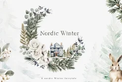 Modern Nordic Christmas Watercolor