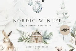Modern Nordic Christmas Watercolor