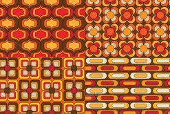 Mod Orange Brown Patterns