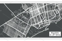 Mogadishu Somalia City Map in Retro