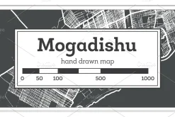Mogadishu Somalia City Map in Retro