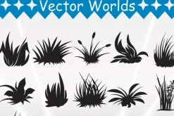Monochrome Grass Svg, Grass Svg