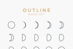 Moon Phases Clipart Set
