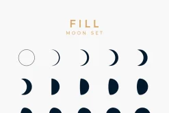 Moon Phases Clipart Set