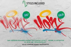 More | Graffiti Spray Paint SVG Font