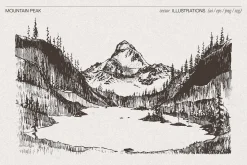 Mountain Peak Lake Vector