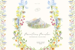 Mountains Meadow watercolor
