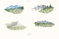 Mountains Meadow watercolor