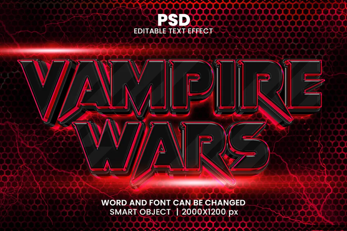 Movie Style 3D Text Effect PSD
