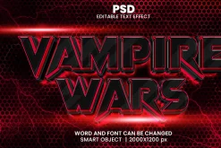 Movie Style 3D Text Effect PSD