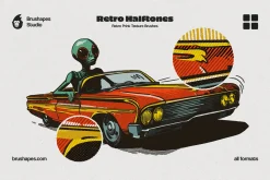 Multi App Retro Halftone Brushes