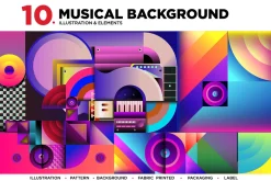 10 Music Illustration Background