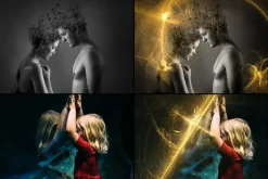 50 Mystical Gold Light Overlays