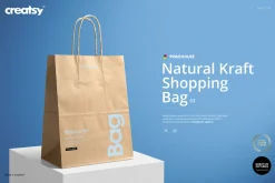 Natural Kraft Shopping Bag 3 Mockup