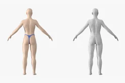 Natural Female 01 A-Pose Base Mesh