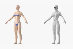 Natural Female 01 A-Pose Base Mesh